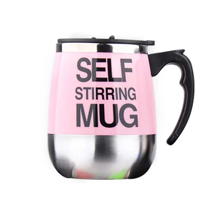 

450ML Auto Automatic Mixing Stainless Steel Magnetic Coffee Milk Cup Double Insulated Electric Smart Mugs Mixing Bottle, White/pink/black/yellow