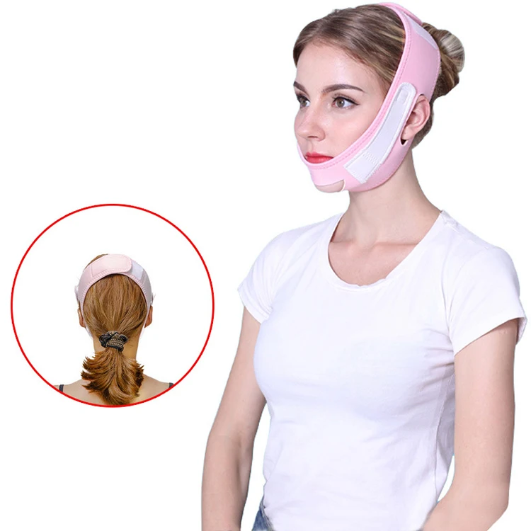 

V-Line Lift Up Women Facial Thin Bandage Skin Care Shape Ln Slimming Face Belt, Pink