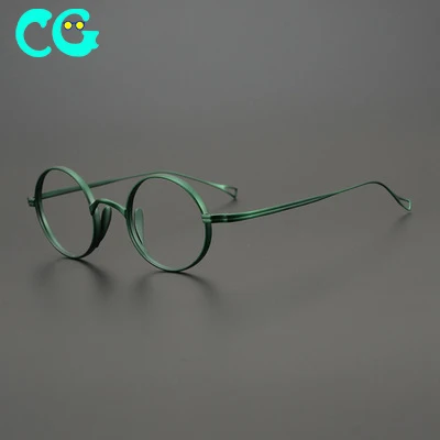 

Japan John Lennon Pure Titanium Small Round Frame Republic China Style Retro Glasses Ultra Light Small Face Spectacle Frame H011