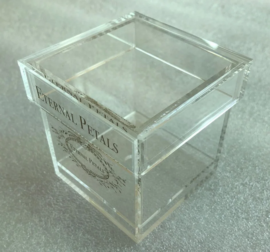
Customize Acrylic Flower Box Clear Square Wedding Decor Gift Box  (62336422068)
