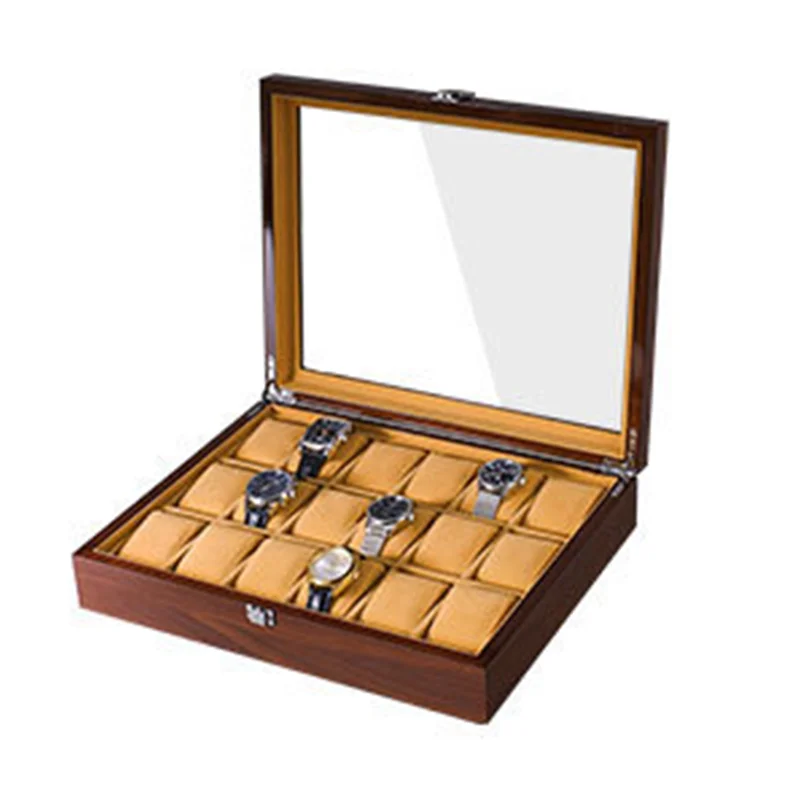 

wholesale watch storage box 5/6/8/10/12/18 Slots Watch Organizer Gift box Storage Case Wood Watch Display Box & case