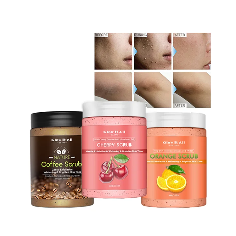 

Private Label Face Scrub For Face Exfoliator Whitening Moisturizing Deep Cleansing Pure Coffee Body Scrub