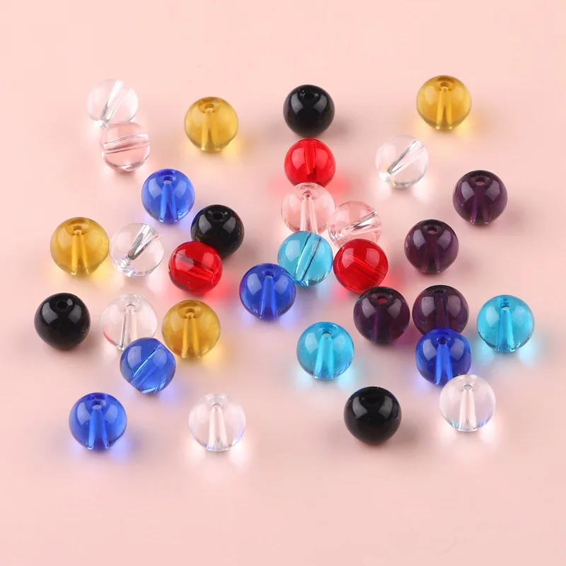 Wholesale 4mm-12mm Glass Crystal 9 Colors Beads Shiny Loose Beads For DIY Jewelry Making