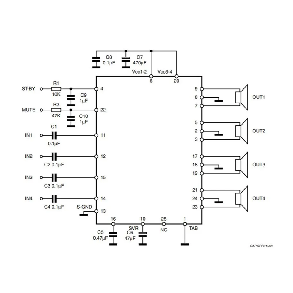 Tda7850 схема усилителя