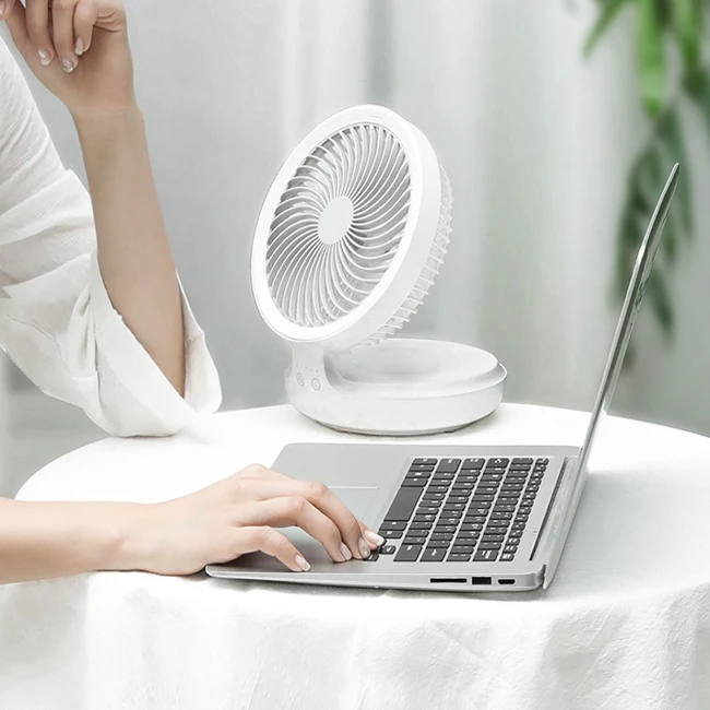 Useful 4000mAh electric folding stand usb rechargeable fan light