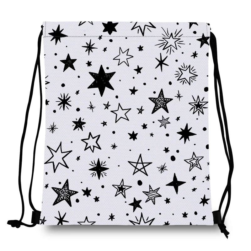 

2022 Custom Logo Star Pattern Polyester Advertisement Sports Gift Kids Drawstring Backpack Bag