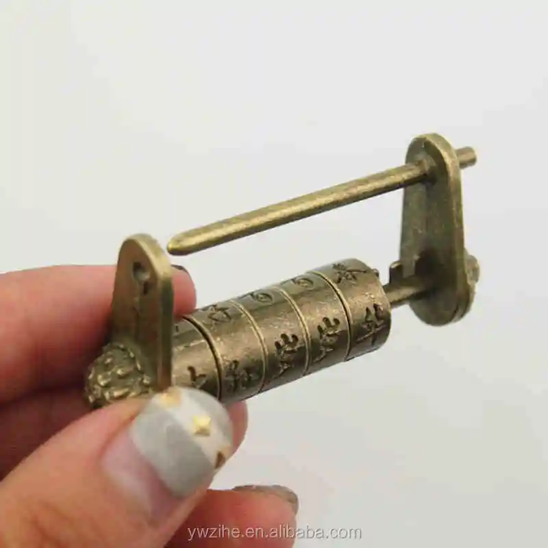 Vintage Chinese Style Antique Padlock Lock Key and Password Padlock Lock 