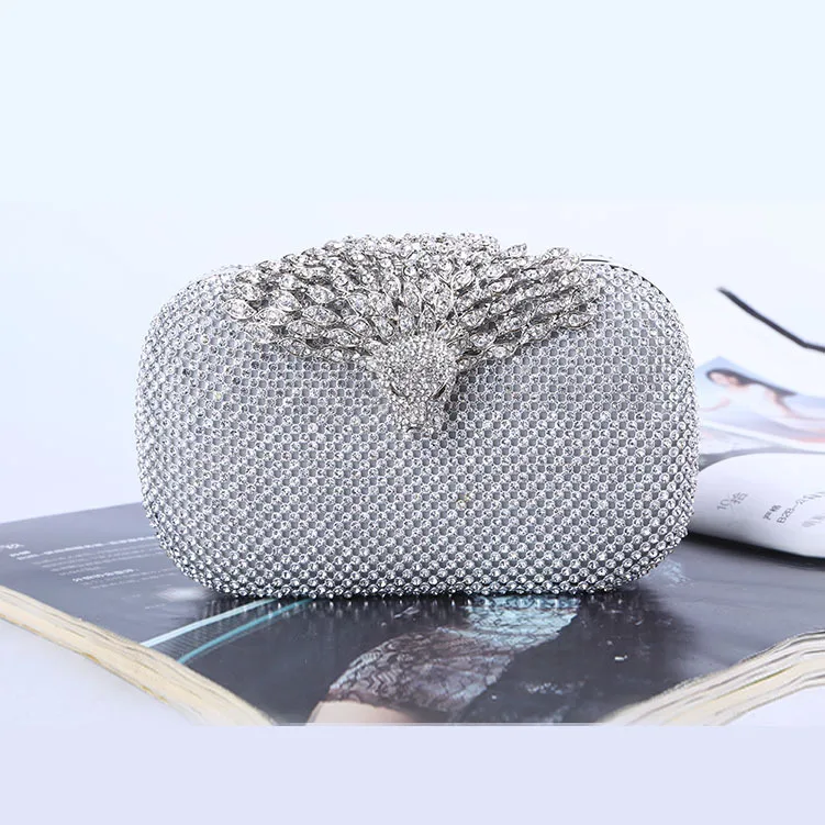 

Latest desirable Luxury Rhinestone Animal Pattern Evening Crossbody Chain Bling Crystal Clutch Bag