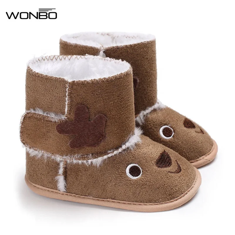 

WONBO Winter Shoes Newborn Baby Boys Girls First Walkers Shoes Infant Toddler Cotton Warm Boots Booties 0-18 Month