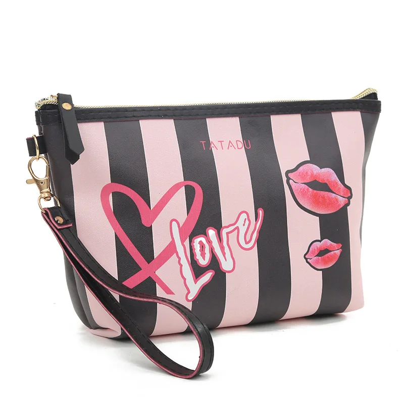 

Best Selling Lovely Makeup Pouch Personalized Heart Cosmetic bag PU Custom Travel Makeup Bag, Fashion hadmade colors