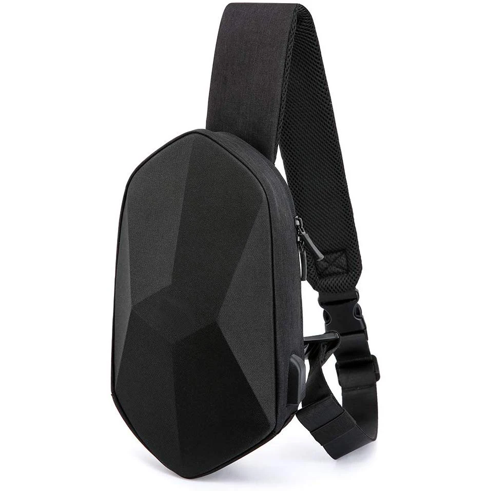 

Sling Bag Waterproof Chest Bag of Polyhedron Crossbody Shoulder Sling Backpack with USB Charging Port, Customized