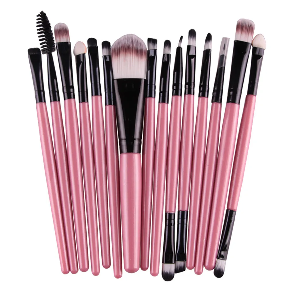 

15Pcs Makeup Brushes Set Eye Shadow Foundation Powder Eyeliner Eyelash Lip Make Up Brush Cosmetic Beauty Tool Kit, Pink,blue,brown,purple or customized color