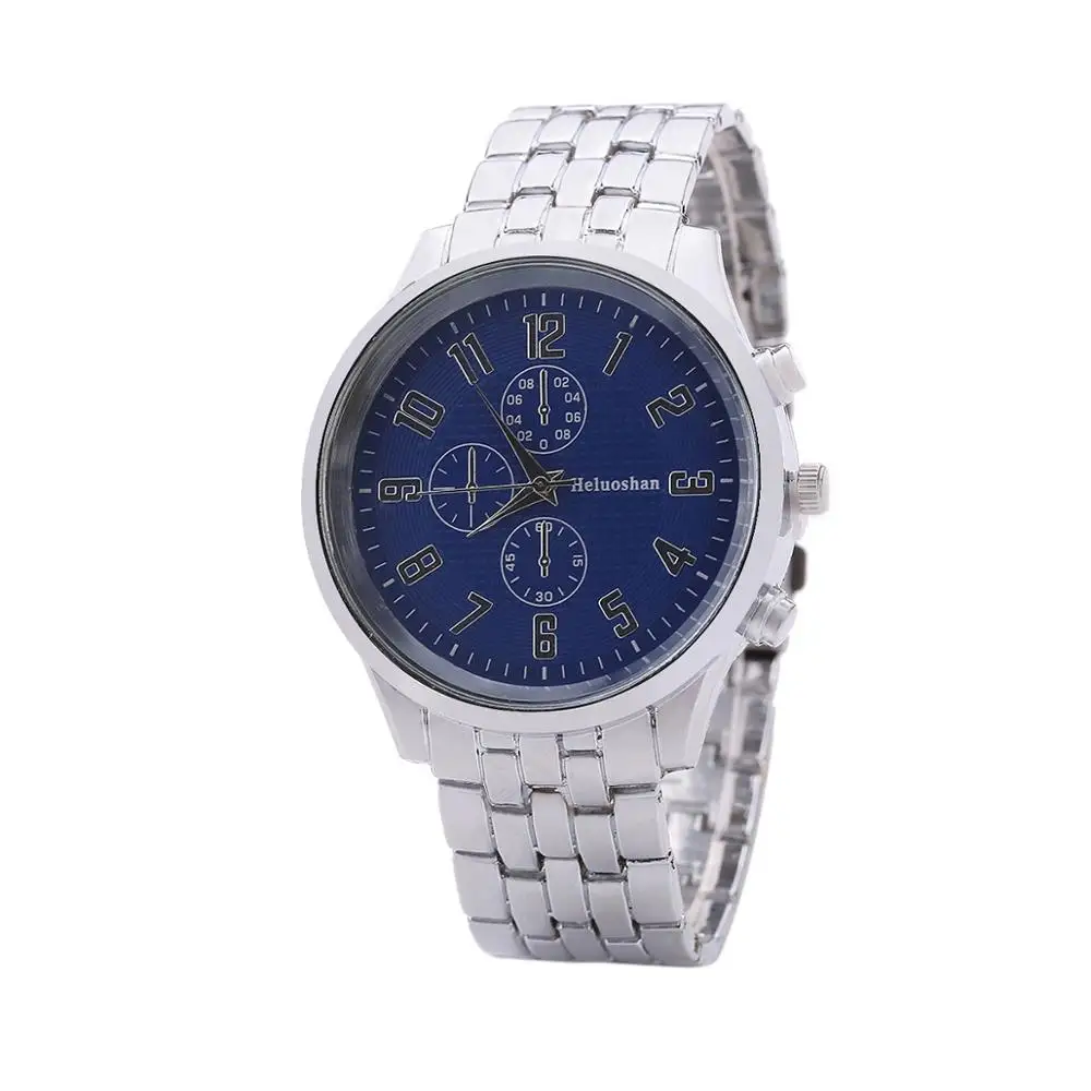 

Stainless Steel Rhinestone Watches Silver Bracelet Quartz Waterproof Lady Business Analog Watches Blue Dial, As shown