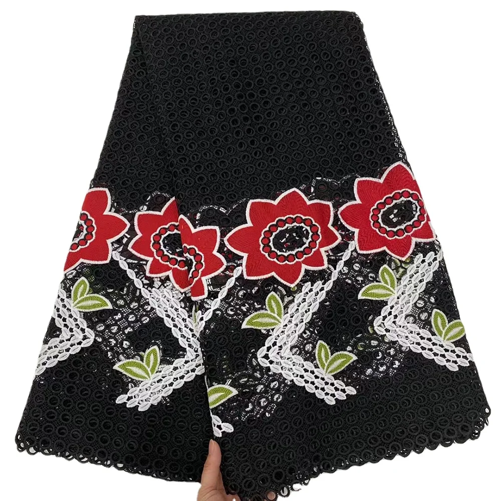 

Sinya Full Cotton Embroidery Guipure Lace Fabric Flower Style High Quality Women Party Wedding Guipure Lace Sewing Dress