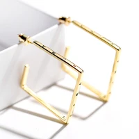 

new 2020 latest 14K gold designs 925 sterling silver square stud earring