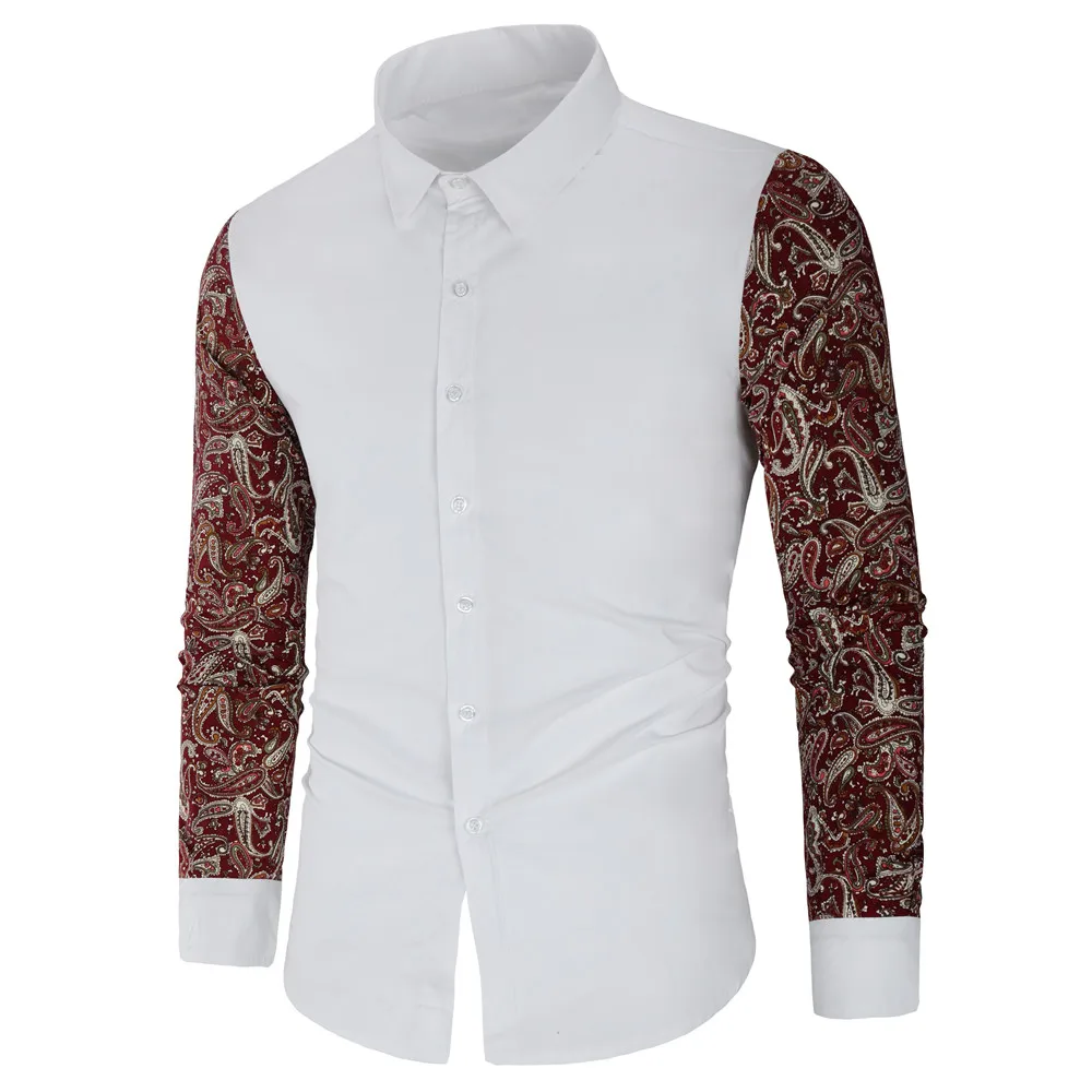 

wholesale High Quality Printed Long Sleeve Spring Office Casual Men's Shirts