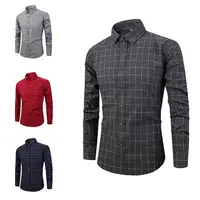 

2019 wholesale long sleeve plaid shirts for men plus size cotton men's shirts