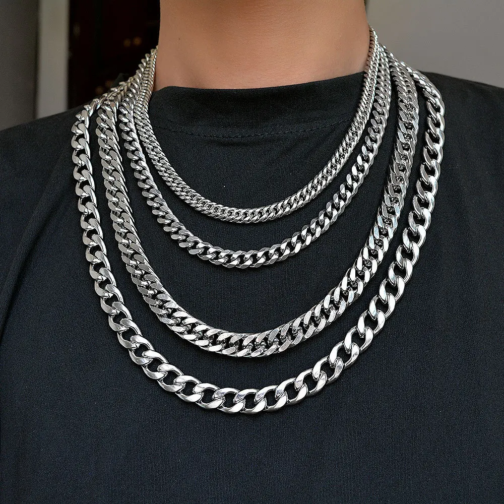 

Africa Necklace New Titanium Steel Cuban hip-hop Necklace Punk Female Male Necklace Trend Sweater Chain