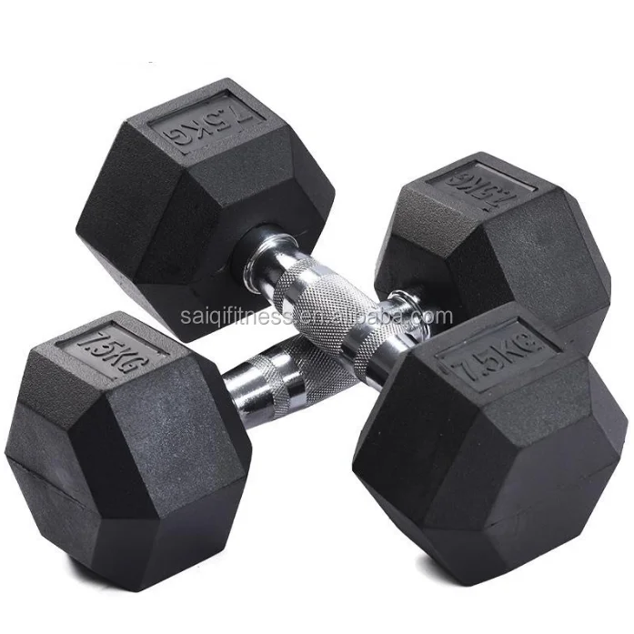 

Factory Direct Sale Competitive Price Rubber Hex Dumbbell With Fastest Production Time, Balck