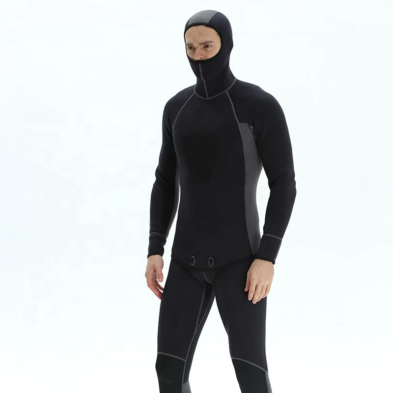 
diving suit 3 MM Two Piece Comfortable Thick Elastic Warm Hooded Men Surfing Diving Wetsuit 