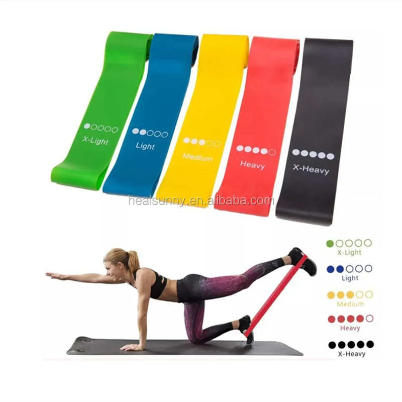 

Women Hip Workout Rise Group Elastic Anti Slip Fabric Exercise Booty Bands set Resistance bands