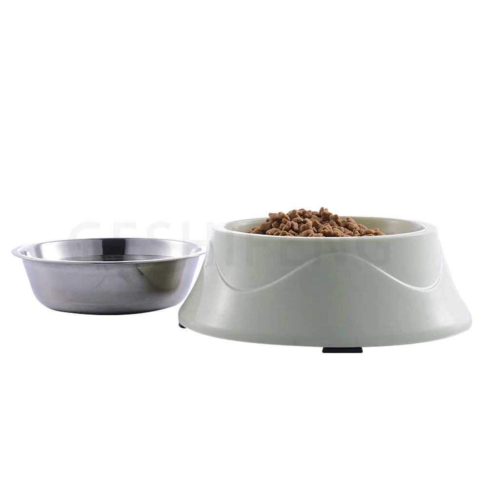 

High Quality Melamine Anti-Slip Design Dog Bowls Stainless Steel Pet Feeder Dog Food Feeding Bowl, Green/blue/pink
