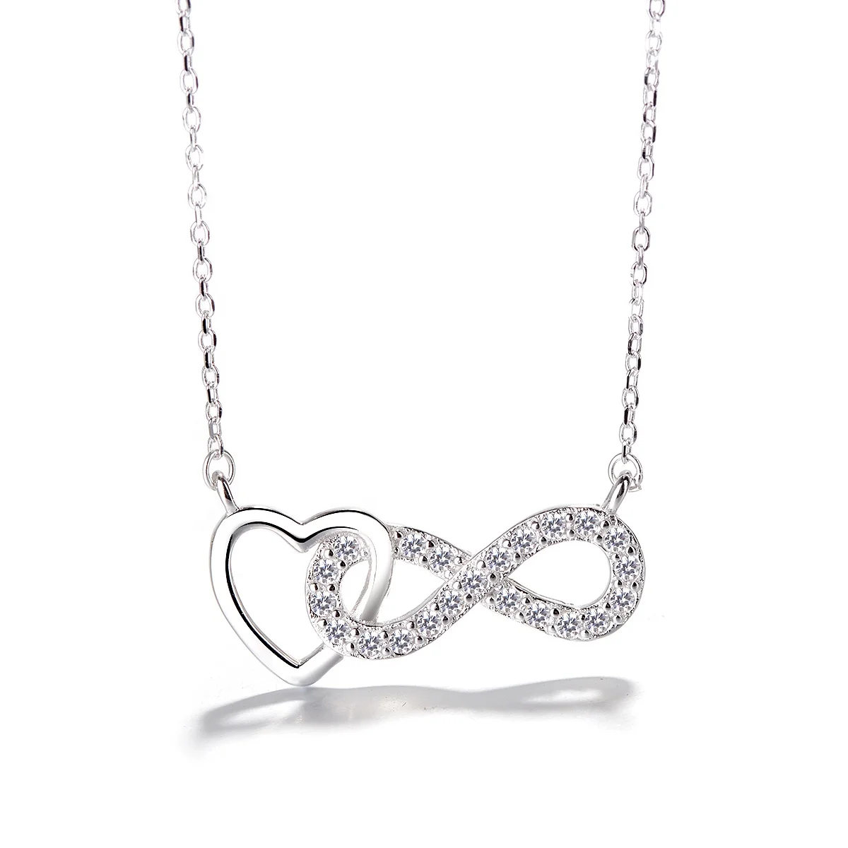 

Sterling silver chic love pendant necklace 8 - shaped infinite necklace women and girls, As customer request