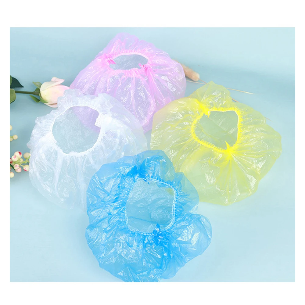 

Cheap hotel hairdressing and hair dyeing waterproof dustproof plastic disposable shower cap, Customized color