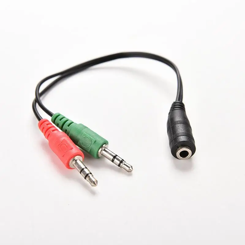 

JETTING 3.5mm Female Jack to Dual Male Plug Audio Stereo Headset Mic Splitter Cables 2pcs Drop Shipping