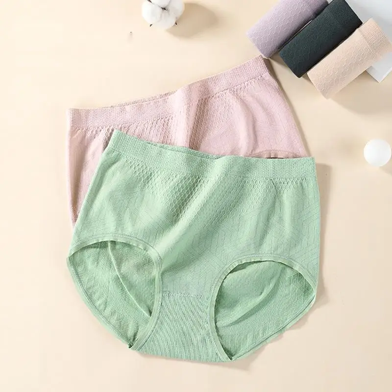 

women's solid color pastel mid waist seamless hipster plus size panty