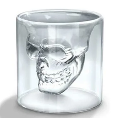 

Double Wall 25ml/75ml/150ml/250ml Crystal Skull Head Shape Shot Glass Cup GIft for Halloween Party