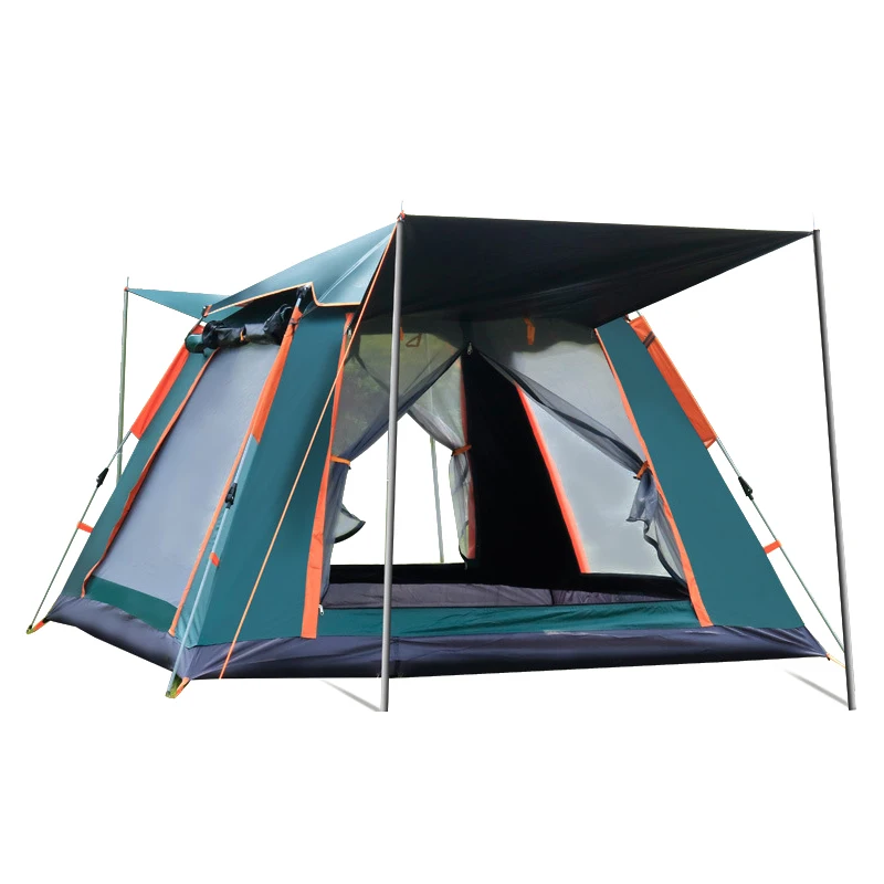 

Fast automatic open lightweight 4 person waterproof camping outdoor tents, Sky blue,dark green