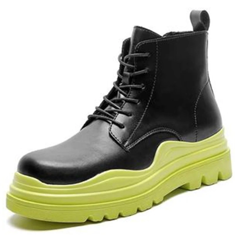 

Dropshipping Custom Logo 2021 Men's Chunky Chelsea Boots Platform Shoes Anti-slippery Fashion Casual Comfortable Footwear