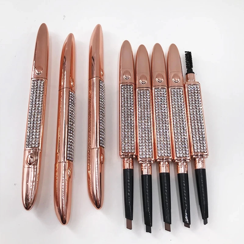 

Double-headed diamond design pen eyebrow pencil waterproof and long-lasting private label eyebrow pencil, Multiple colour
