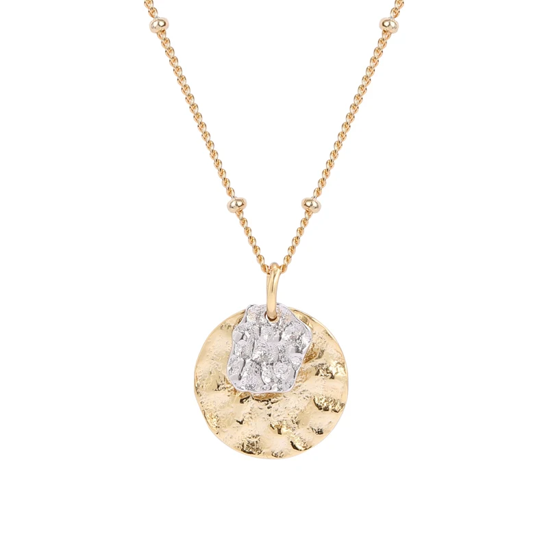 

Fashion beaded Necklace Jewelry Coin Pendant 925 Silver Gold Medallion Necklace