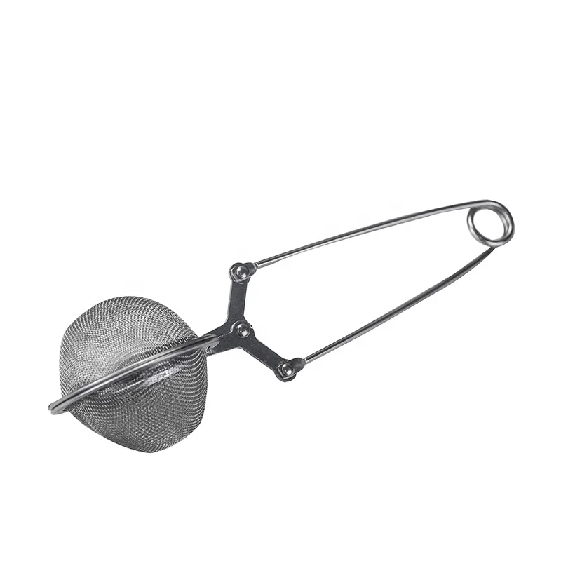 

High quality stainless steel mesh ball shape tea infuser tea strainer with Handle, Silver