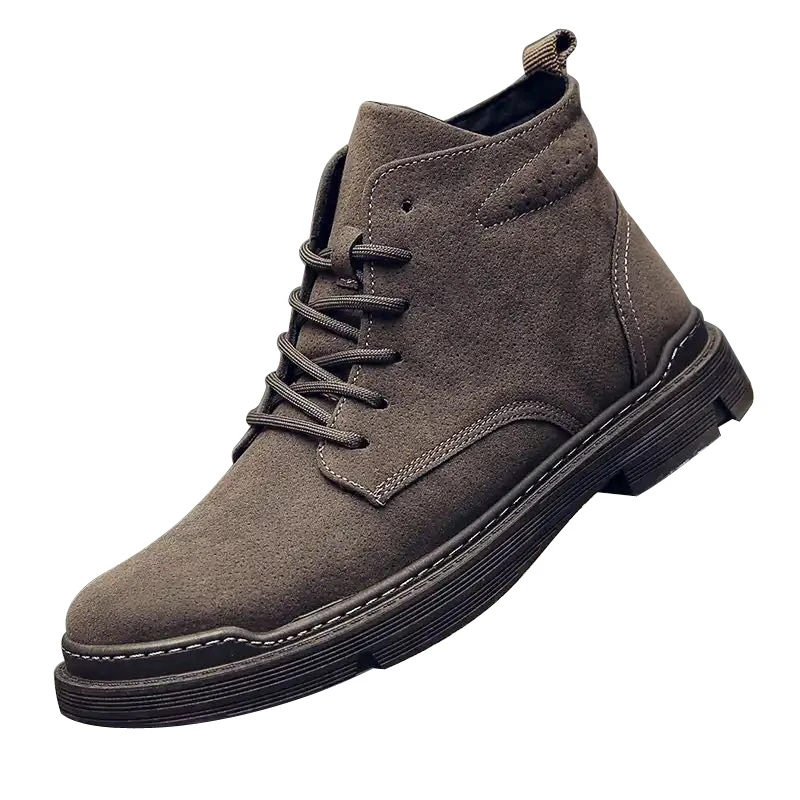 

Wholesale Fashion men Casual Shoes Flat Boots Belt British Style Vintage Ankle Boots For men, Picture color