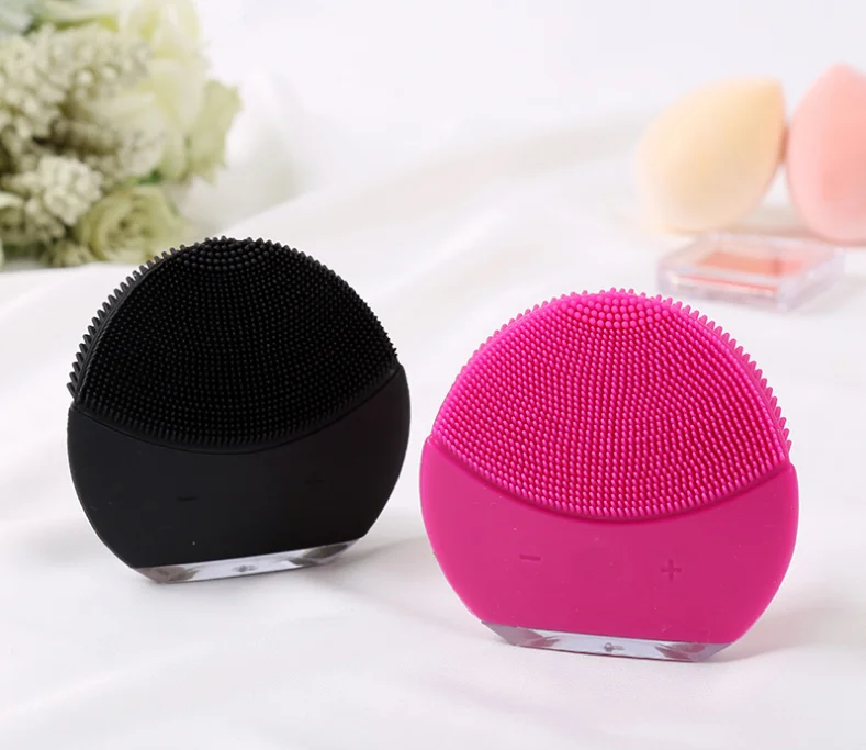 

IPX7 Silicone Facial Cleansing Brush Face Scrubbers Waterproof Electric Face Cleanser Massager Brush for All Skin, Pink/yellow/blue/black/red