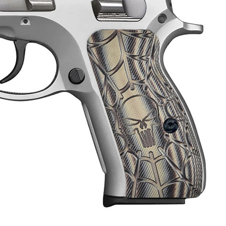 

CZ 75 85 Compact Size G10 pistol grip pistol case, Skull Texture