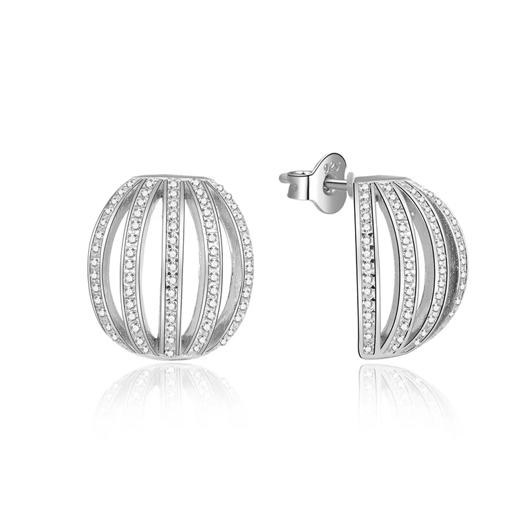 

Accessories Jewelry Plated Earrings Gold 925 Sterling Silver Women CLASSIC POLIVA Big Stud Earrings Snow Flake Micro Insert 5.0g