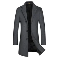 

warm winter business casual wear woollen overcoat wool men long coat