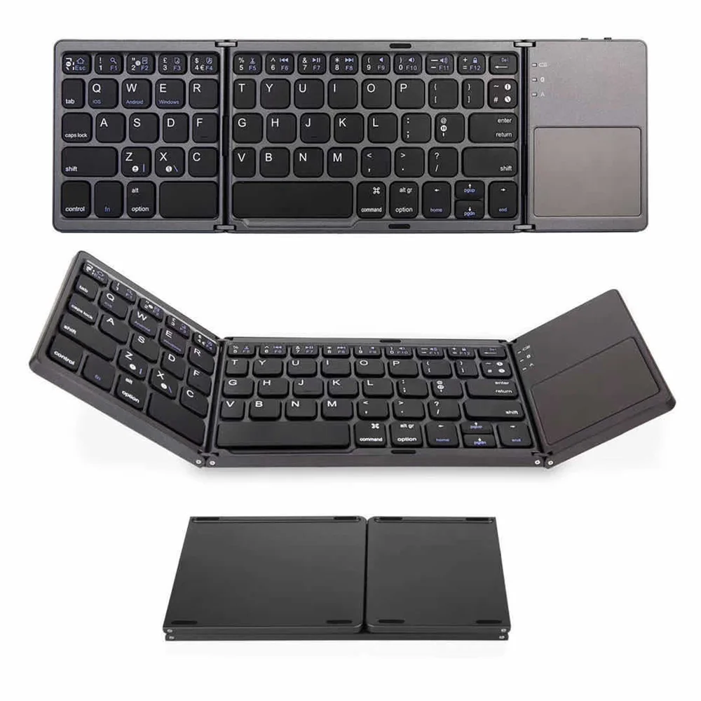 

Folding Portable Wireless Keyboard Rechargeable Mini Wireless Keyboard with scroll touch