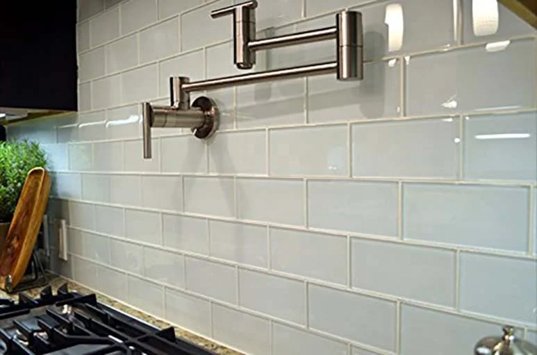 40pieces 3x6 Peel And Stick Super White Glass Subway Backsplash Tile
