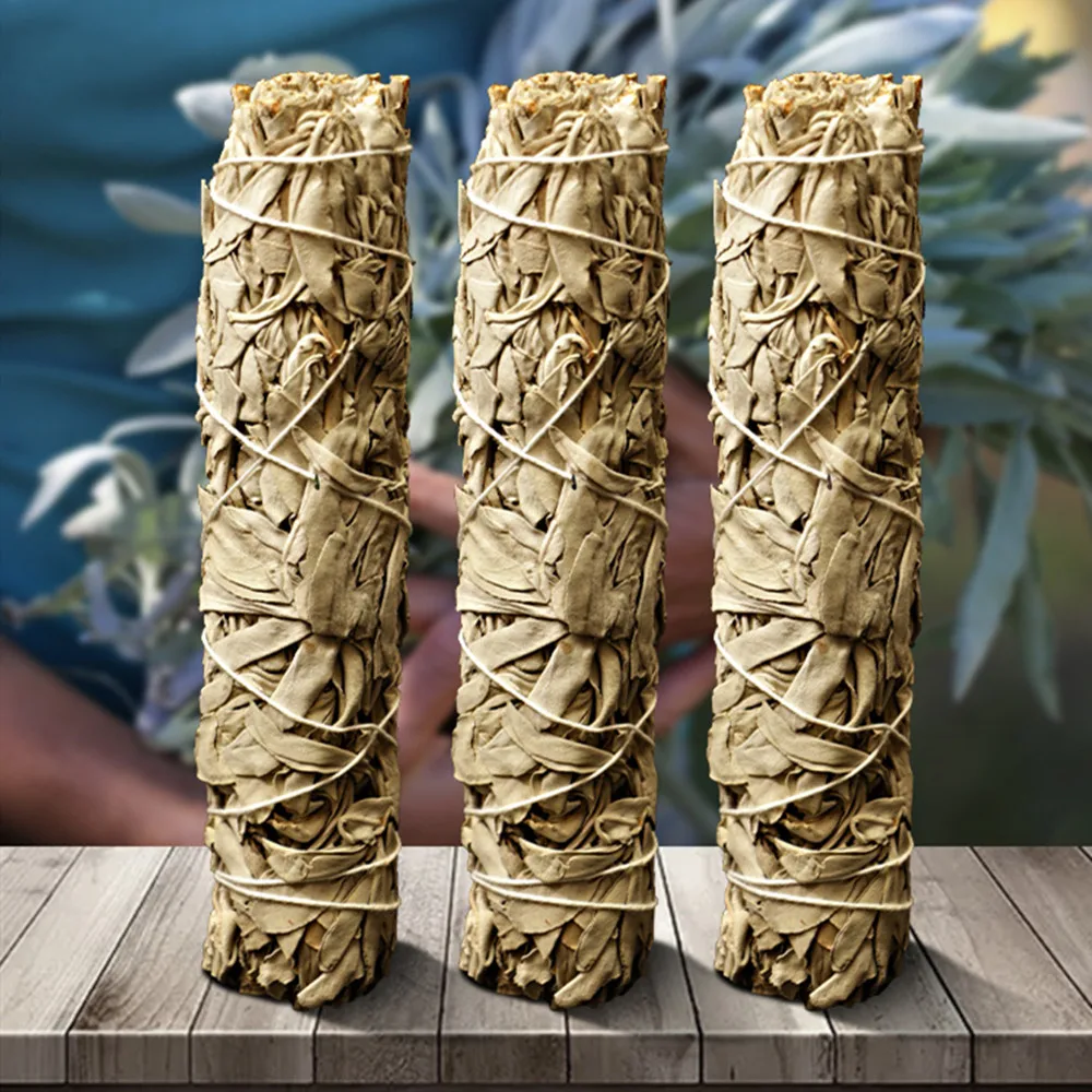 In Stock Mini Torch White Sage Bundles High End Salvia Leaves Herbs Rod