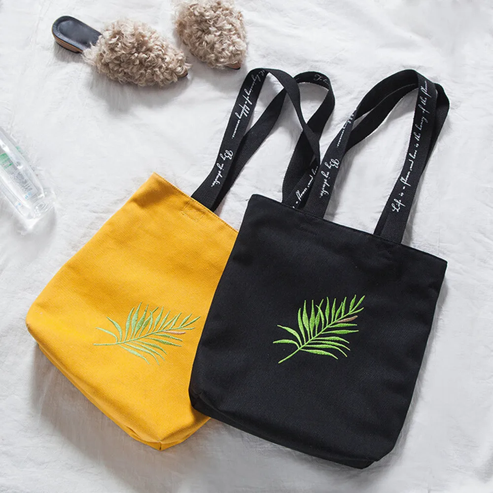 帆布手提袋女士肩沙滩旅行购物袋