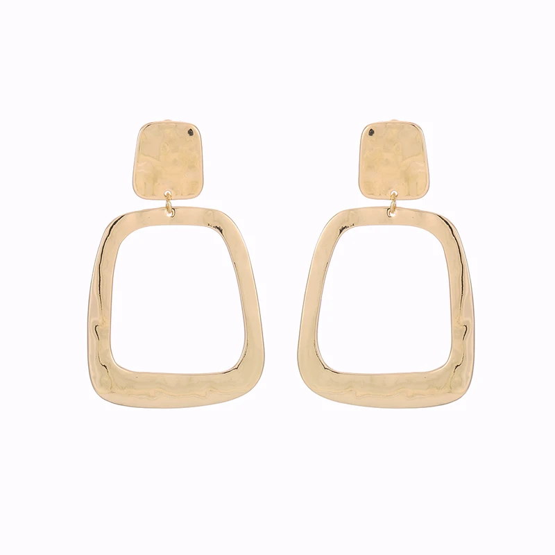 

Factory Wholesale Geometric Square Pendant Dangle Drop Earrings Long Party, Gold/silver