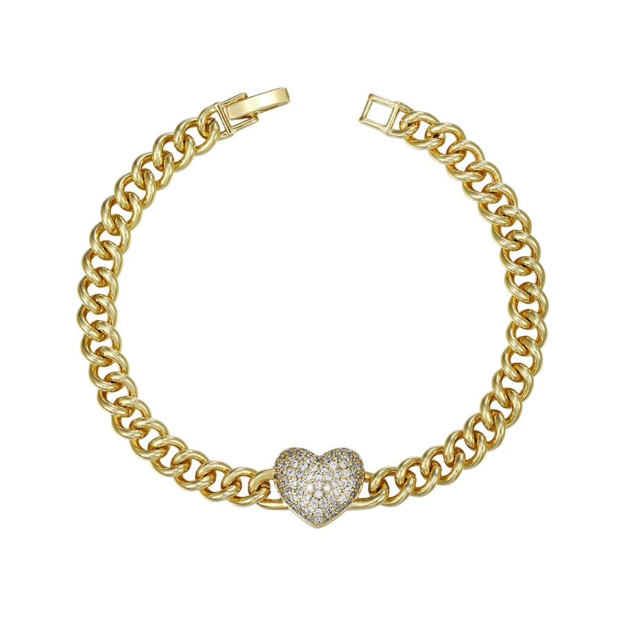 1113 Xuping Heart Symbol Charm Bracelet Gold Plated High Jewelry 14k plated  Bracelet