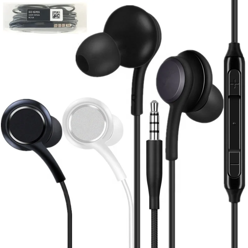 

S8 Earphone 3.5mm In-Ear Headphones EO-IG955 Headset with Mic Volume Control for Samsung Galaxy S6 S7 S8 Android phone, White black