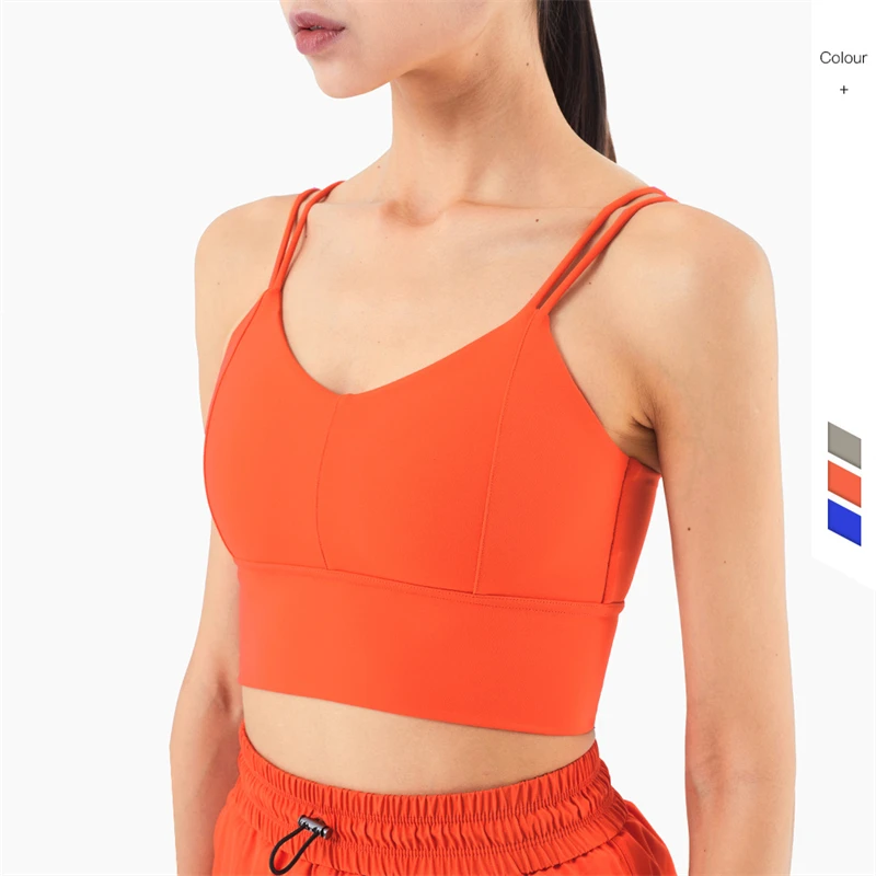 

Women summer yoga bra with vest cross-border fashion beauty back gathered sports underwear