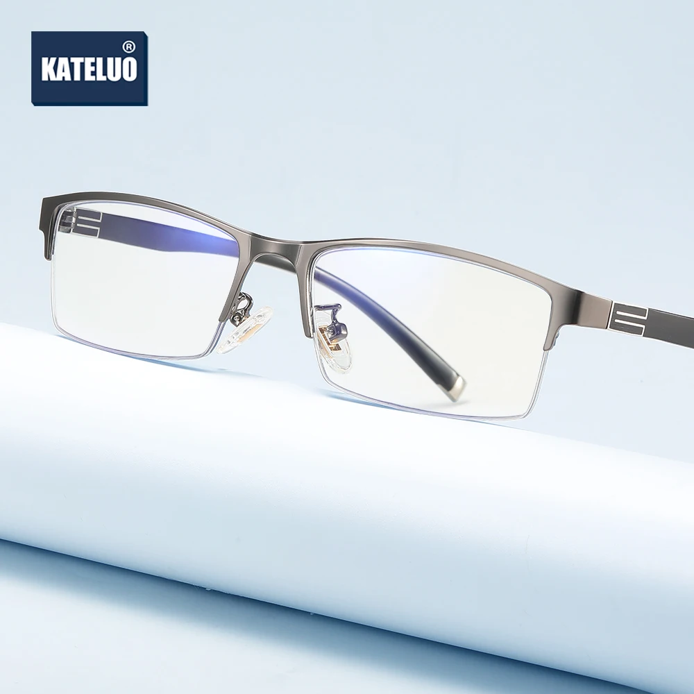 

KATELUO 2021 Mens Anti Blue Light Laser Fatigue Radiation-resistant Glasses Computer Men's Optical Eyeglasses Frame 2806